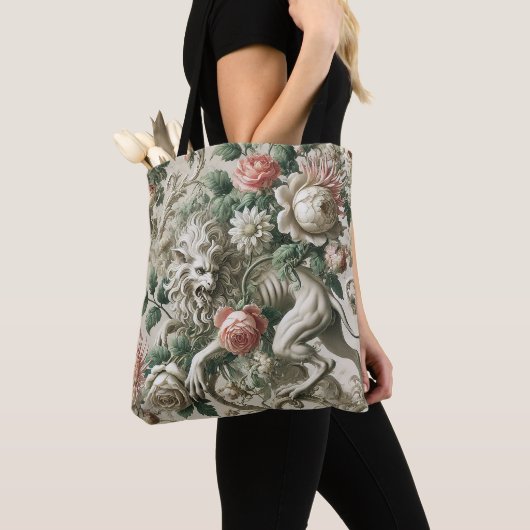 Tote Bag Sentinelle Bloombound - Design Floral Gothique (De près)