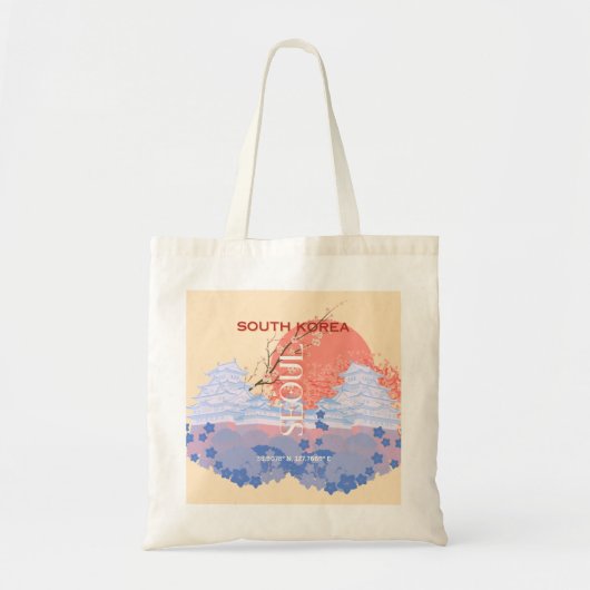 Tote Bag Séoul Corée du Sud Travel Art, Pastel (Devant)