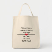 Tote Bag Sept mots pour un mariage long et heureux (Devant)