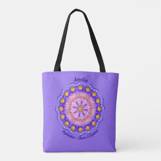 Tote Bag Septembre Mois de naissance Fleur Carrall personna (Dos)