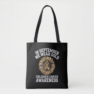 Tote Bag Septembre Nous Portons l'Or Enfant Cancer Sensibil