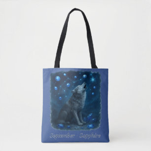 Tote Bag Septembre Sapphire - Loup céleste