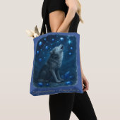 Tote Bag Septembre Sapphire - Loup céleste (De près)
