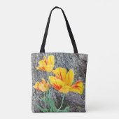 Tote Bag Séquence de trois tulipes jaunes / (Dos)