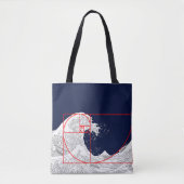 Tote Bag Séquence Fibonacci et la Grande Vague (Devant)