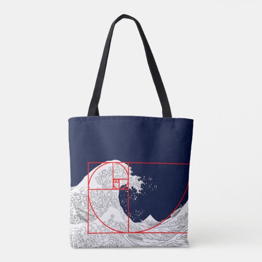 Tote Bag Séquence Fibonacci et la Grande Vague (Dos)