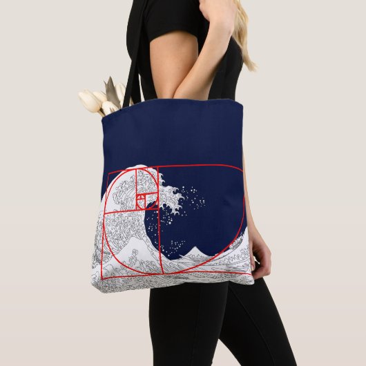Tote Bag Séquence Fibonacci et la Grande Vague (De près)