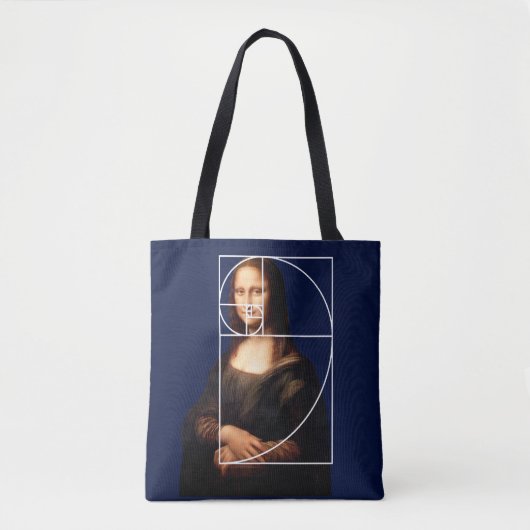 Tote Bag Séquence Leonardo da Vinci Mona Lisa Fibonacci (Devant)