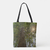 Tote Bag Séquoia Calme Avec Sunburst Nature Grande Photo (Dos)