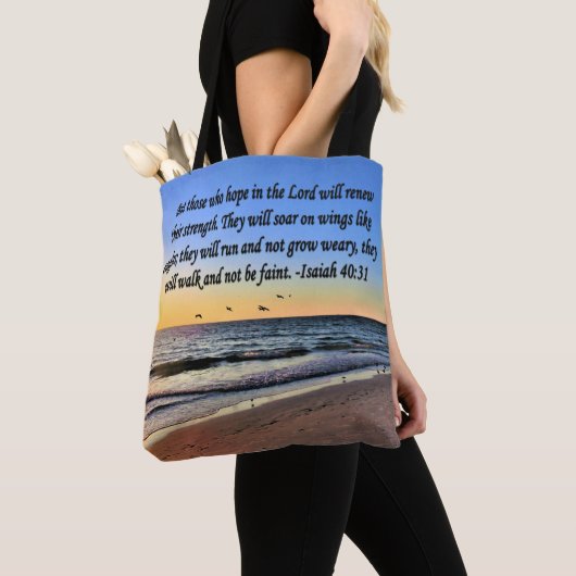 TOTE BAG SERENE ISAIAH 40:31 CONCEPTION DE SCRIPTURE (De près)