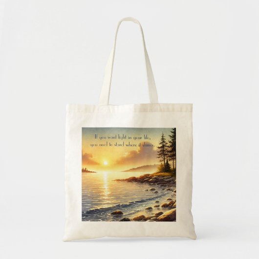 Tote Bag Serene Lake & Quote (Devant)