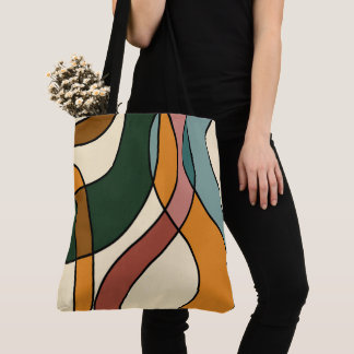 Tote Bag Serene Savanna Gentle Abstract Modern Earthy