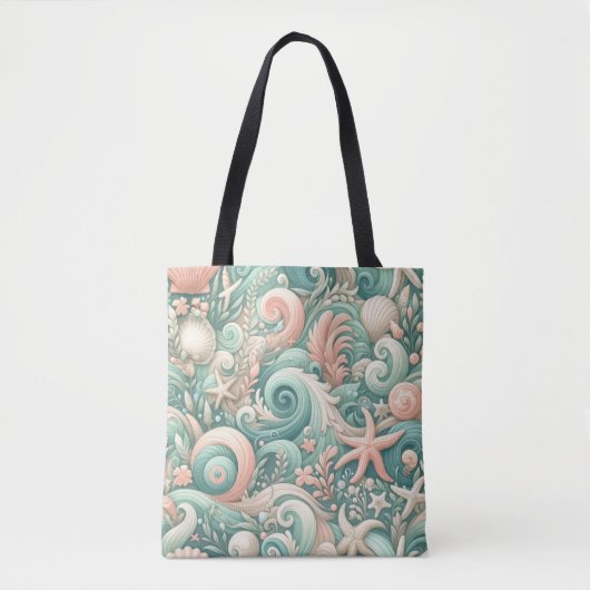 Tote Bag Serene Seashore Fils : Pastel Ocean Whispers (Devant)