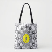 Tote Bag Sérénité en fleur - Page de coloration réfléchie (Devant)