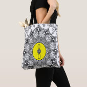Tote Bag Sérénité en fleur - Page de coloration réfléchie (De près)