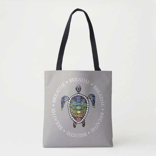Tote Bag Serenity Turtle Chakras (Devant)
