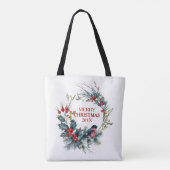 Tote Bag Serment de Noël & couronne de bullfinch (Dos)