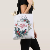 Tote Bag Serment de Noël & couronne de bullfinch (De près)