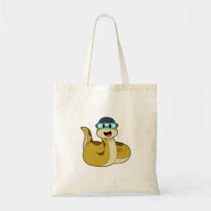 Tote Bag Serpent avec lunettes de natation