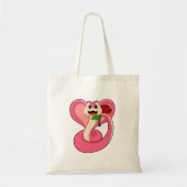 Tote Bag Serpent avec Rose (Devant)