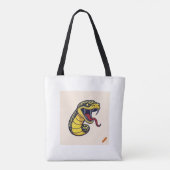 Tote Bag "Serpent Mamba Jaune et Noir Brodé : Fierce De (Dos)