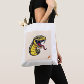Tote Bag "Serpent Mamba Jaune et Noir Brodé : Fierce De (De près)