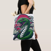 Tote Bag Serpent vert (De près)