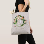 Tote Bag Serrage de marguerite avec monogramme et nom pour (De près)