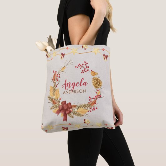 Tote Bag Serre Rustique Noël personnalisé Noël Noël Noël No (De près)