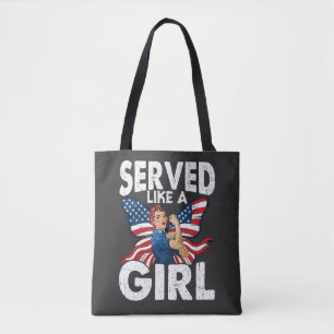 Tote Bag Sert Comme Une Fille Femme Vétéran Militaire Femme