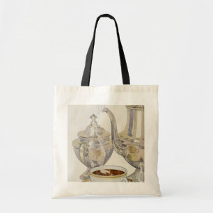 Tote Bag Service à café argent vintage