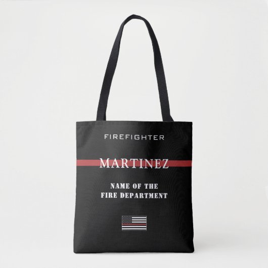 Tote Bag Service d'incendie de la ligne rouge mince (Devant)