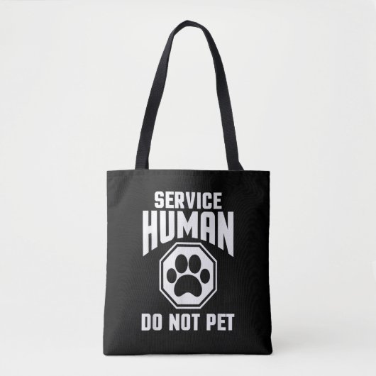Tote Bag Service Humain conçu Ne Pas Caresser Citation Drôl (Devant)