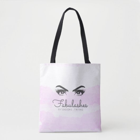 Tote Bag Service Lashes Aquarelle Rose (Devant)