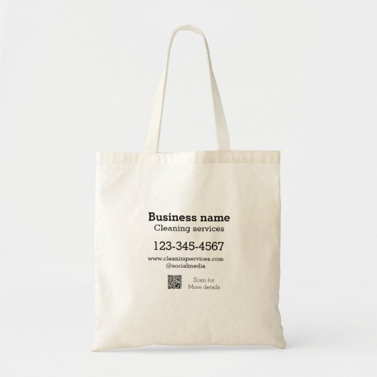 Tote Bag Services de nettoyage ajouter l'adresse e-mail du (Devant)