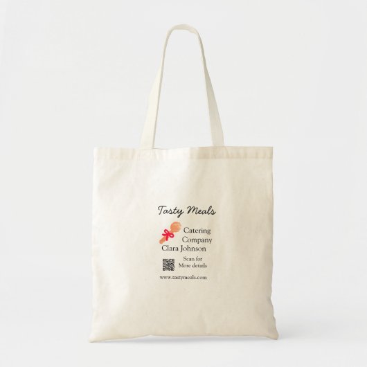 Tote Bag Services de restauration ajouter nom QR code site  (Devant)