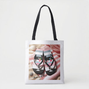 Tote Bag Serviette de plage à rabat rayé