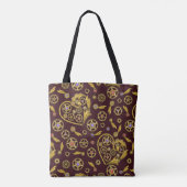 Tote Bag Serviettes à motif de roues dentées Steampunk (Dos)