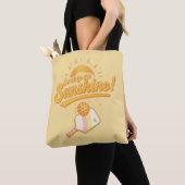 Tote Bag Serving Up Sunshine - Sunny Yellow Pickleball Life (De près)