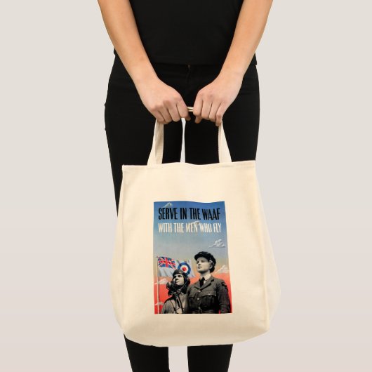Tote Bag Servir dans le WAAF ~ Avec les hommes qui volent (Devant (produit))