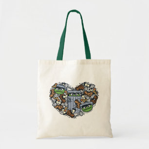 Tote Bag Sésame Sésame   Oscar the Grouch Doodle Heart