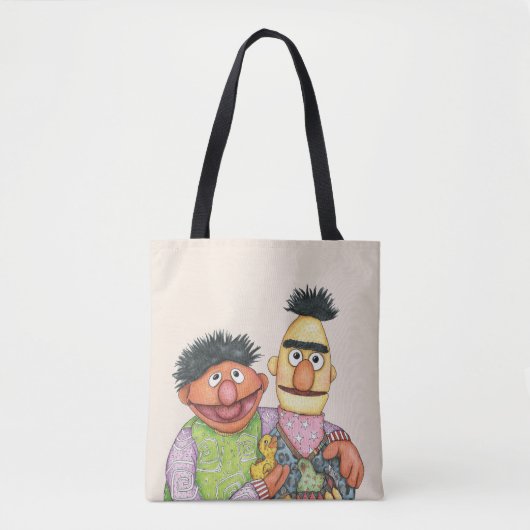 Tote Bag Sesame Street Bert et Ernie Watercolor (Devant)
