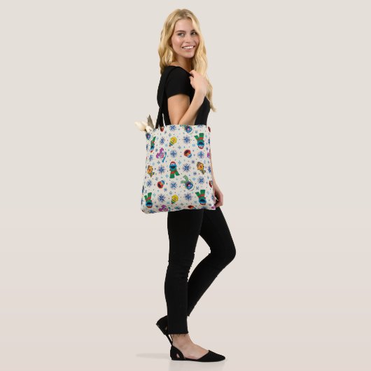 Tote Bag Sesame Street Noël Snowflake Motif (Sur le modèle)