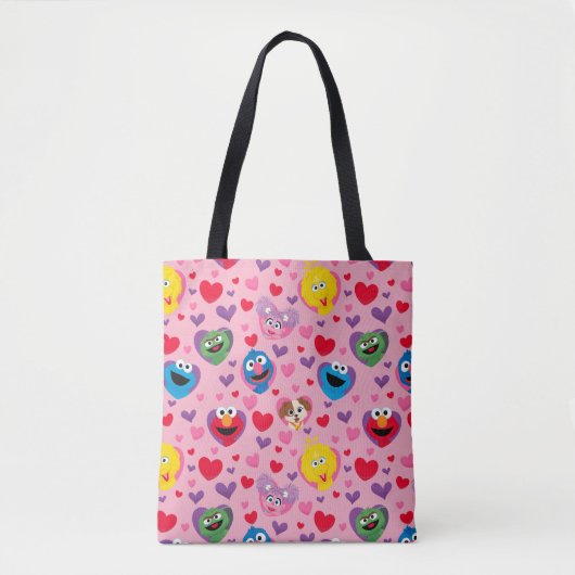 Tote Bag Sesame Street Valentine Hearts Motif (Devant)