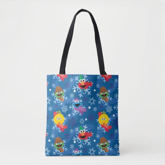 Tote Bag Sesame Street Winter Snowflake Motif (Devant)