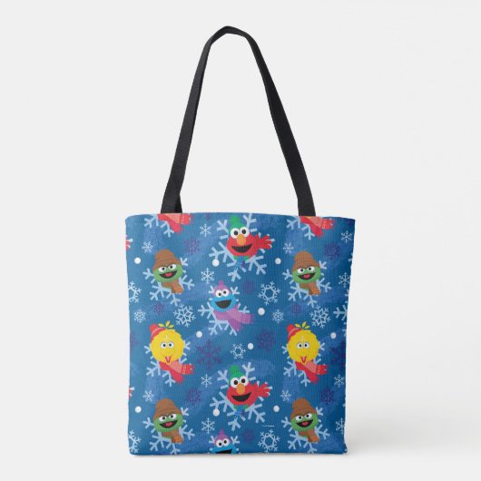 Tote Bag Sesame Street Winter Snowflake Motif (Dos)
