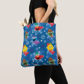 Tote Bag Sesame Street Winter Snowflake Motif (De près)