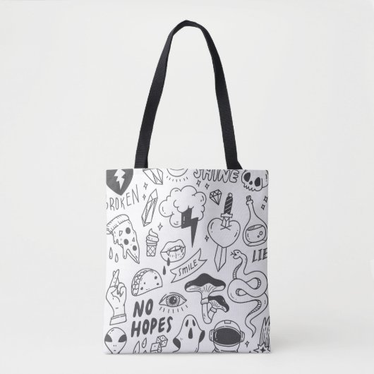 Tote Bag Set of cute graffiti doodle (Devant)
