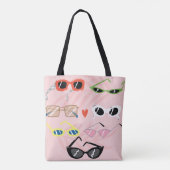 Tote Bag Set of trendy sunglasses in fun cartoon style (Dos)