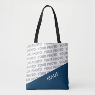 Tote Bag SEULS RECTANGLES DE COULEUR - bleu foncé + vos idé